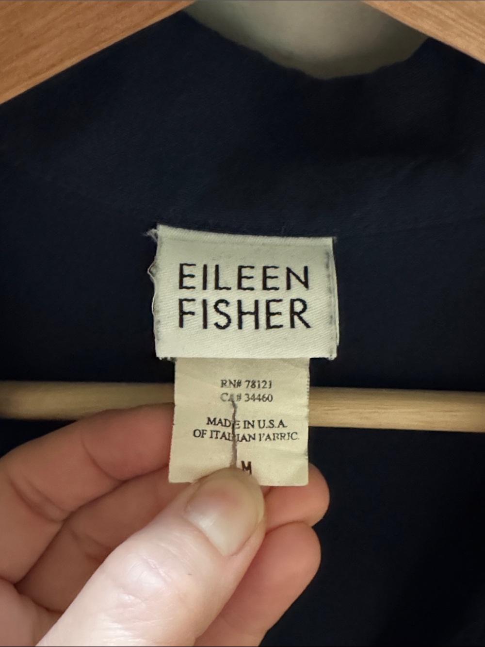 Eileen Fisher Linen Rayon Shirt Jacket Navy Blue Made in USA Italian Fabric M - Picture 2 of 7